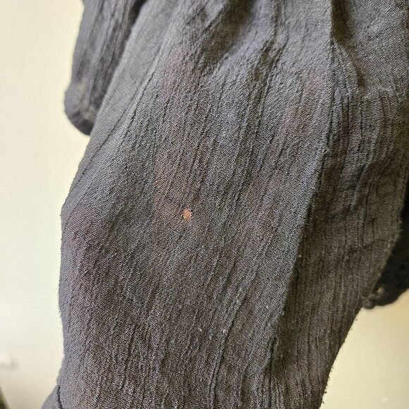 Bobeau Black Boho Tunic Top Crochet Hem Flowy Sleeves Womens 1X Witchy Whimsigot - Picture 7 of 9